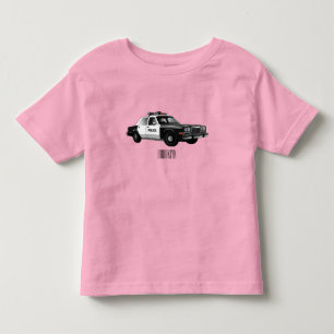 Police car cartoon illustration toddler t-shirt