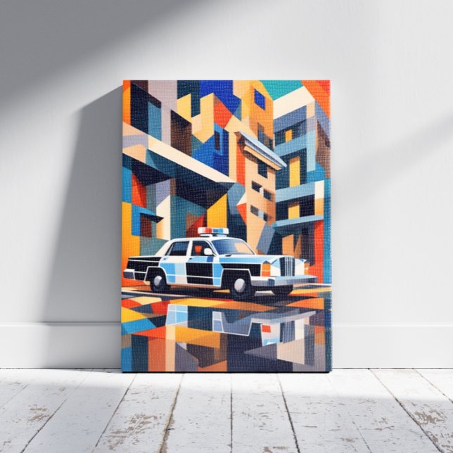 Police Car Cubism Canvas Print (Creator Uploaded)