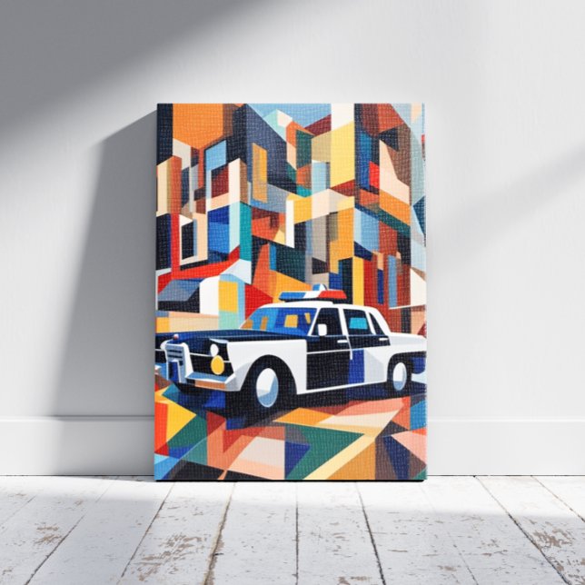 Police Car Cubist Canvas Print (Creator Uploaded)