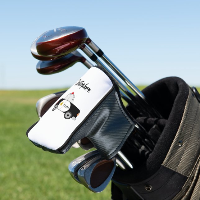 Police Car Design Golf Head Cover (In Situ)