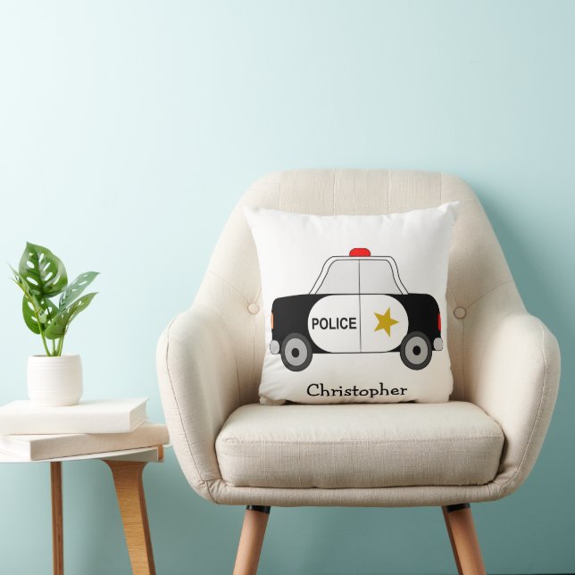 Police Car Design Personalised Throw Pillow (Chair)