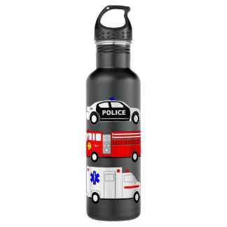 Police Car Fire Truck Ambulance First Responders D 710 Ml Water Bottle