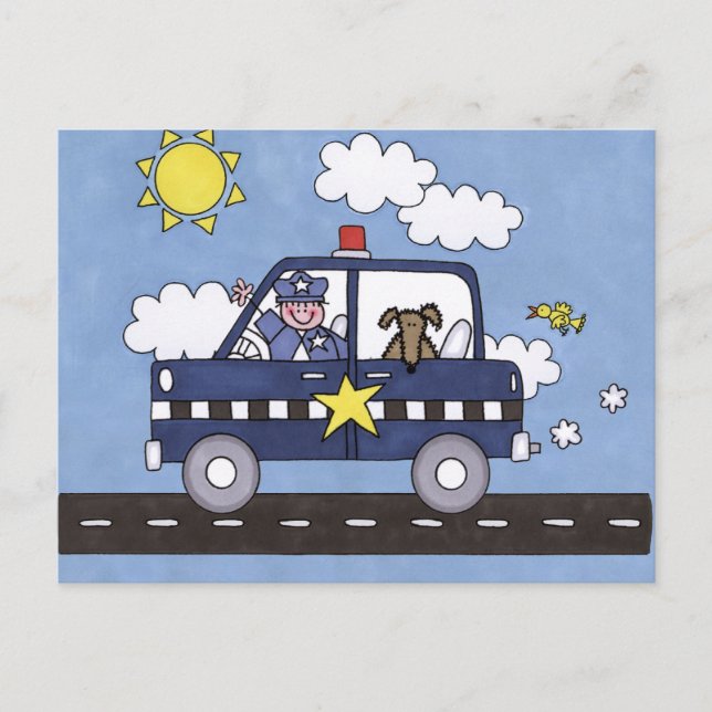 Police Car Postcard (Front)