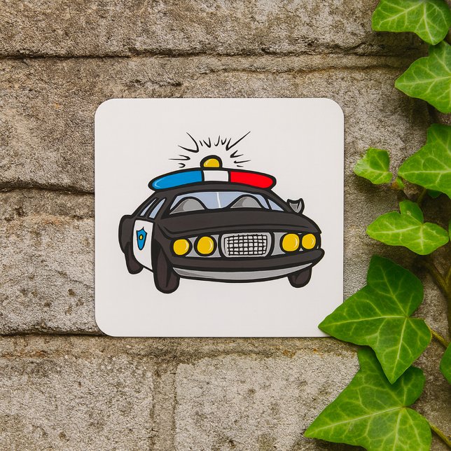 Police Car Square Sticker (Creator Uploaded)
