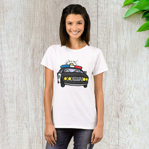 Police Car with Flashing Siren Lights T-Shirt
