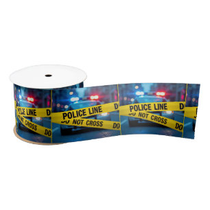 Police Car With Yellow Tape Satin Ribbon