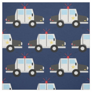 Police Cars Cute Kids Vehicles Boys Fabric