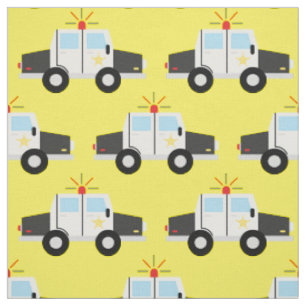 Police Cars Cute Kids Vehicles Boys Fabric
