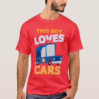 Police cars nd ambulance Funnyhis Boy Loves Cars f T-Shirt