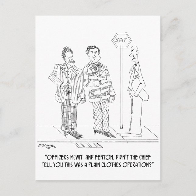 Police Cartoon 0271 Postcard (Front)