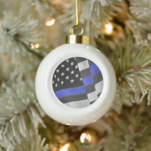 Police Ceramic Ball Christmas Ornament