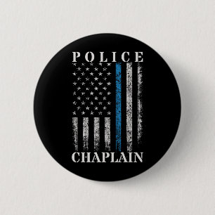 Police Chaplain American Flag 2 Inch Round Button