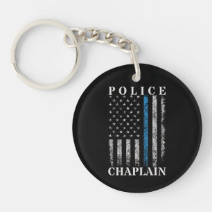Police Chaplain American Flag Keychain