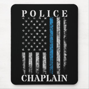 Police Chaplain American Flag Mouse Pad
