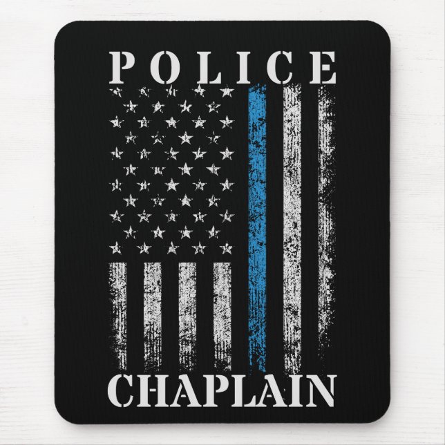 Police Chaplain American Flag Mouse Pad (Front)