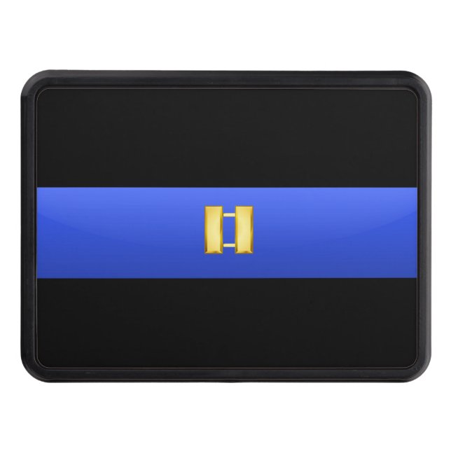 Police Chief Rank- Thin Blue Line Hitch Cover (Front)