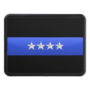 Police Chief Rank- Thin Blue Line Hitch Cover