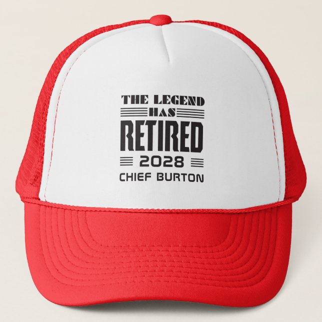 Police Chief Retirement Party Personalized Trucker Hat (Front)