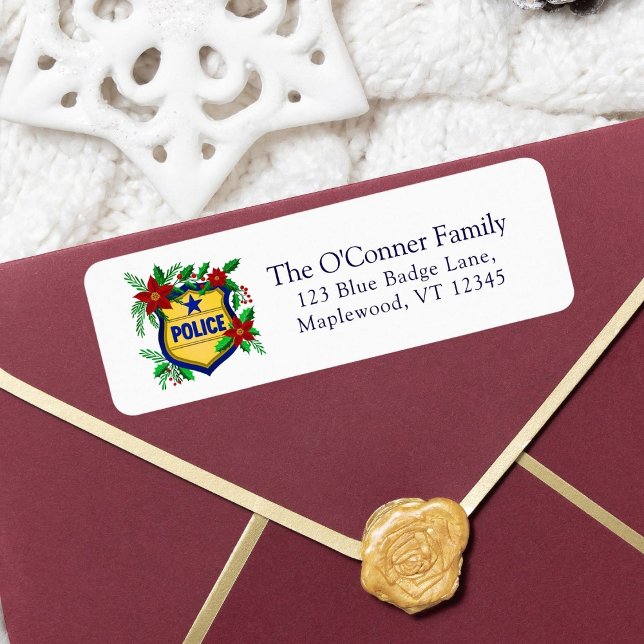 Police Christmas Elegant Holiday Return Address (Créateur téléchargé)