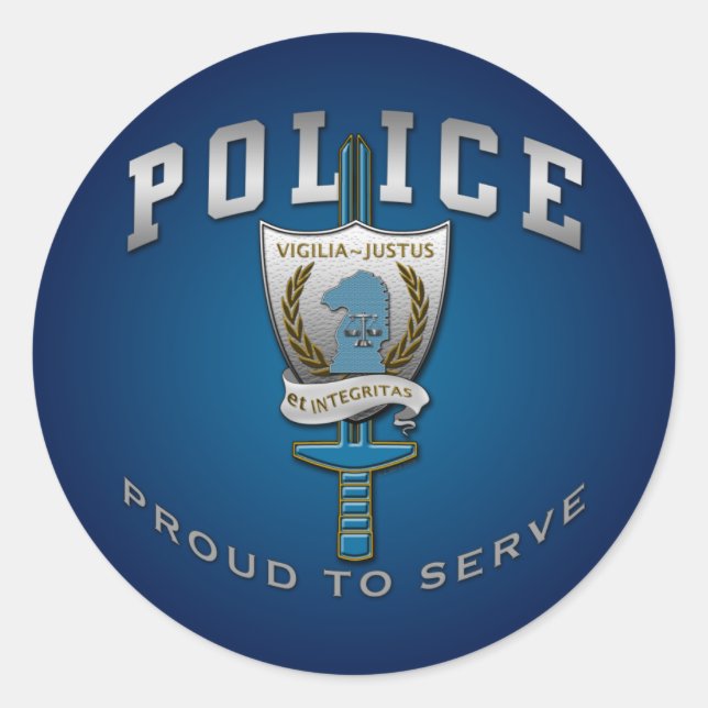 POLICE CLASSIC ROUND STICKER (Front)
