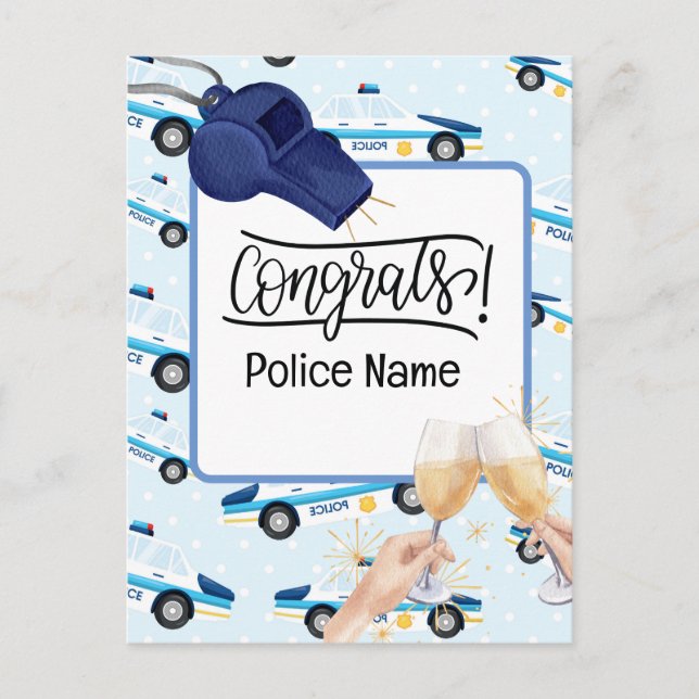 Police Congratulations  Postcard (Front)