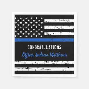 Police Congratulations Thin Blue Line Party Napkin
