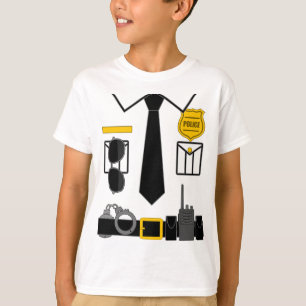 Police Costume For & Adults Halloween Police Offic T-Shirt