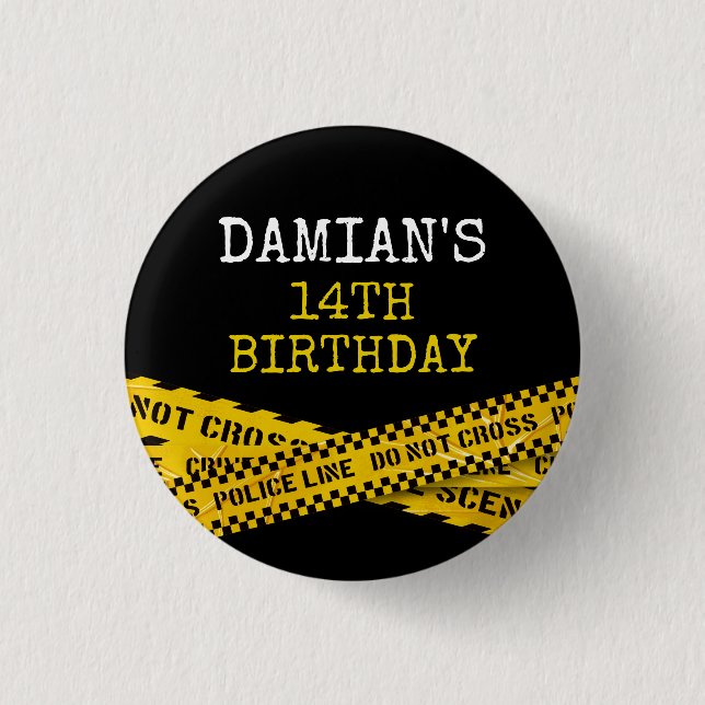 Police Crime Investigation Birthday  1 Inch Round Button (Front)
