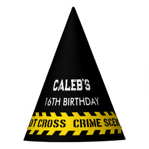 Police Crime Scene Do not cross yellow tapes Party Hat