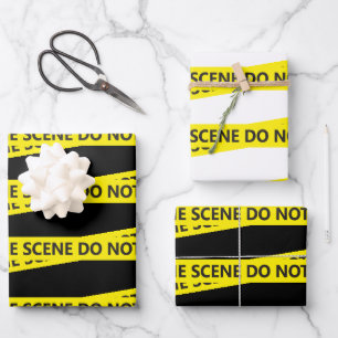 Police Crime Scene Tape  Wrapping Paper Sheet