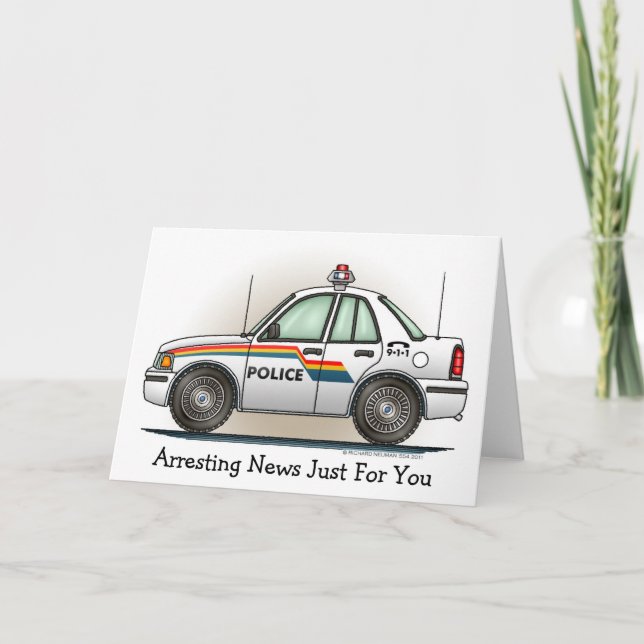 Police Cruiser Car Cop Car Note Card (Front)