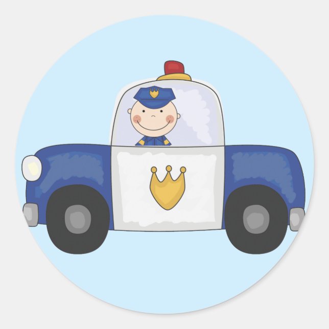 Police Cruiser T-shirts and Gifts Classic Round Sticker (Front)
