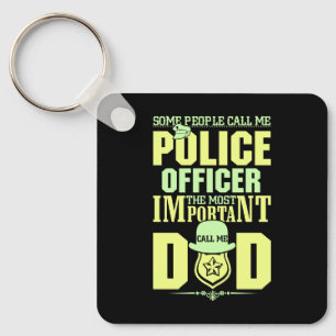 Police Dad   Law Enforcement   Father's Day Keychain