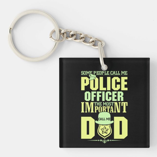 Police Dad | Law Enforcement | Father's Day Keychain (Front)