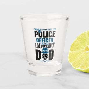 Police Dad   Law Enforcement   Father's Day Shot Glass