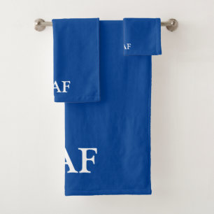 Police de bloc simple Monogramme Bleu Blanc Minima