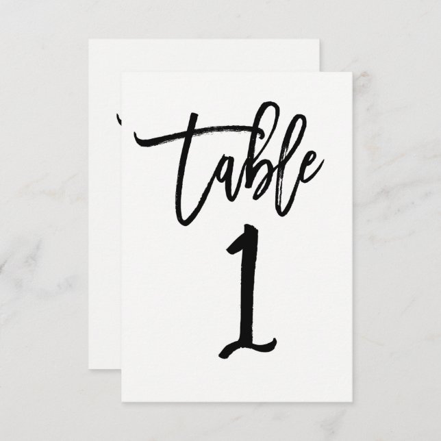 Police de caractères noire numéro de table de scri (Devant / Derrière)