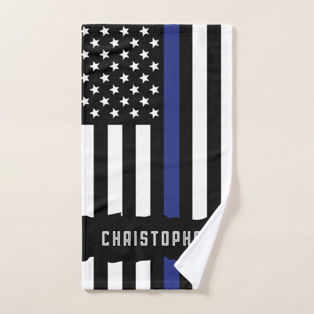 Police de la ligne bleue mince (Serviette à main)