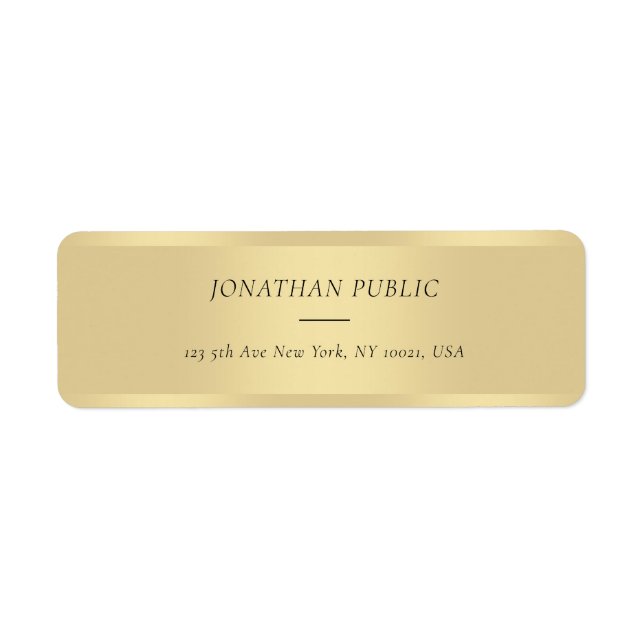 Police de texte Cursive moderne or Modèle simple (Devant)