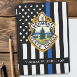 Police Department Custom Logo Law Enforcement  iPad Air Cover<br><div class="desc">Thin Blue Line Police Department iPad Cover - American flag in Police Flag colours, modern black and blue design . Customize with your department logo, and personalize with police officers name. This personalized law enforcement iPad Cover is perfect for police departments and law enforcement . COPYRIGHT © 2020 Judy Burrows,...</div>