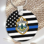 Police Department Custom Logo Law Enforcement  Keychain<br><div class="desc">Thin Blue Line Police Department Keychain - American flag in Police Flag colours, modern black and blue design . Customize with your department logo, and personalize with police officers name. This personalized law enforcement keychain is perfect for police departments and law enforcement officers, promotional ideas, or gifts to your police...</div>