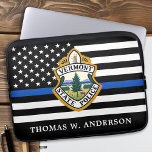 Police Department Custom Logo Law Enforcement  Laptop Sleeve<br><div class="desc">Thin Blue Line Police Department laptop sleeve - American flag in Police Flag colours, modern black and blue design . Customize with your department logo, and personalize with police officers name. This personalized law enforcement laptop sleeve is perfect for police departments and law enforcement . COPYRIGHT © 2020 Judy Burrows,...</div>