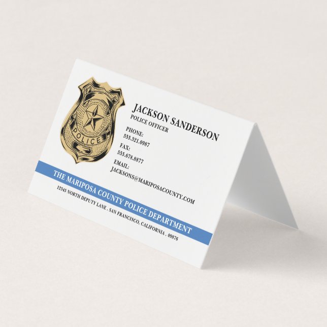 Police Department Employee Law Enforcement Logo Business Card (Front)