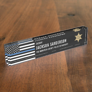 Police Department Law Enforcement Sheriff Badge Nameplate