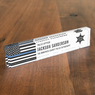 Police Department Law Enforcement Sheriff Badge Nameplate