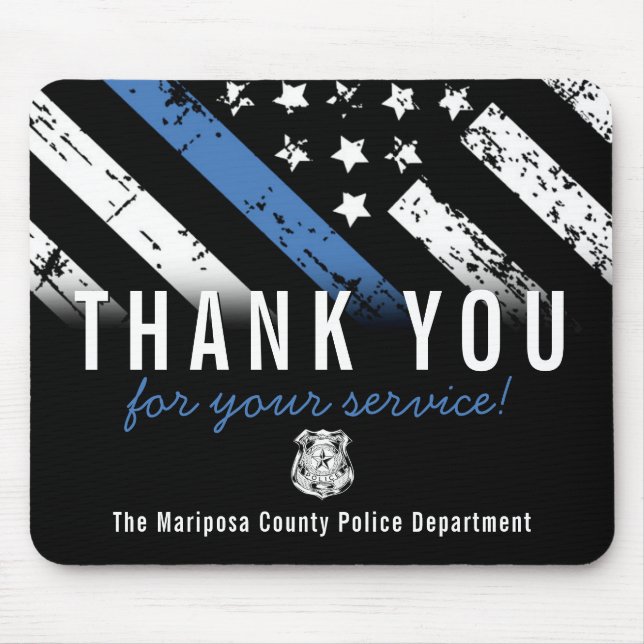 Police Department Officer Enforcement Thank You Mouse Pad (Front)