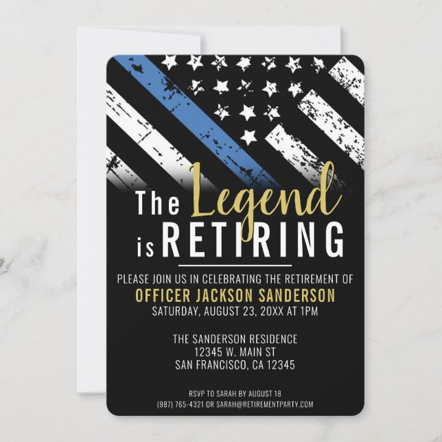 Police Department Retirement Law Enforcement Invitation (Front)