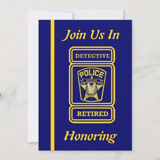 Police Detective Retirement Invitation (Front)