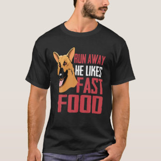 Police Dog K9 Officer German Shepherd Run He Likes T-Shirt