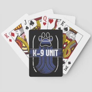 Police Dog K9 Thin Blue Line Memorial Playing Card